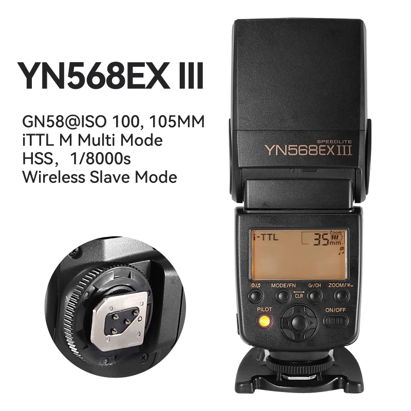 YONGNUO YN568EX III Wireless Master & Slave TTL Flash Speedlite with High Speed Sync for Canon Or Nikon DSLR Cameras