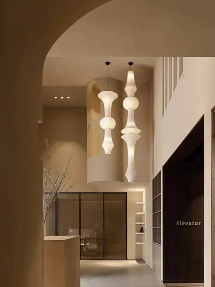 Lampu gantung kertas beras Jepang LED E27 Wabi sabi lampu gantung modern lampu gantung rumah sofa ruang tamu