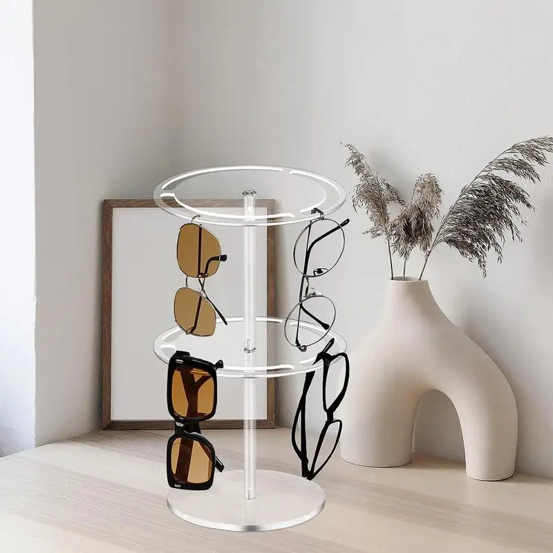 

Glasses Holder Stand 2 Layer Rotating Display Stand Eye Glasses Rack Organizer Rotating Display Stand Eyeglass Display Stand For