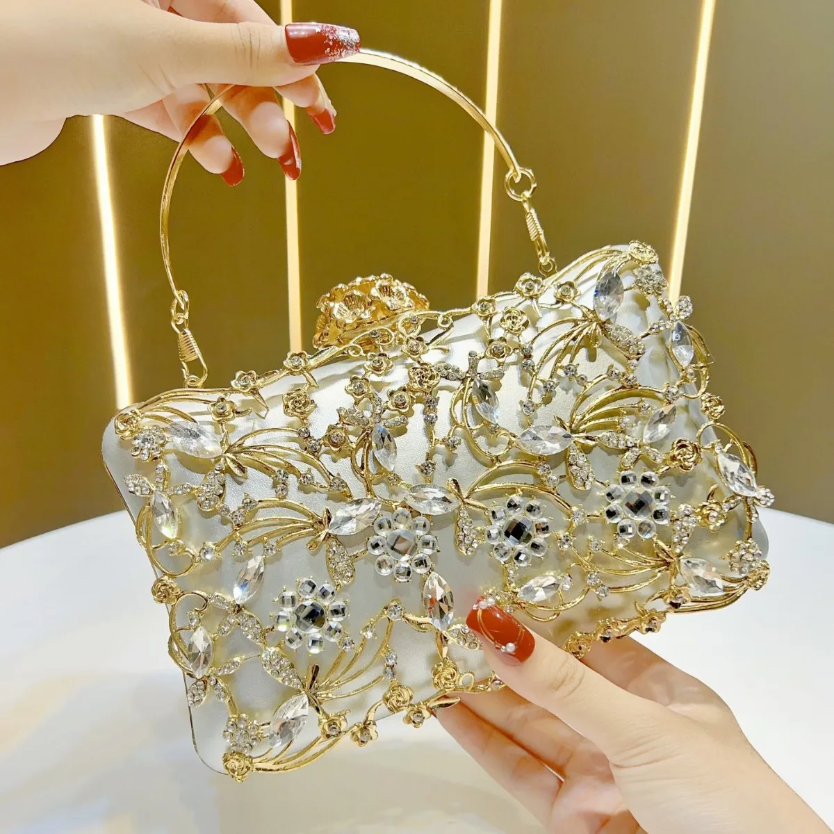 

Bloomsteps women's bag, large-capacity clutch bag, evening bag, elegant and sophisticated small square bag