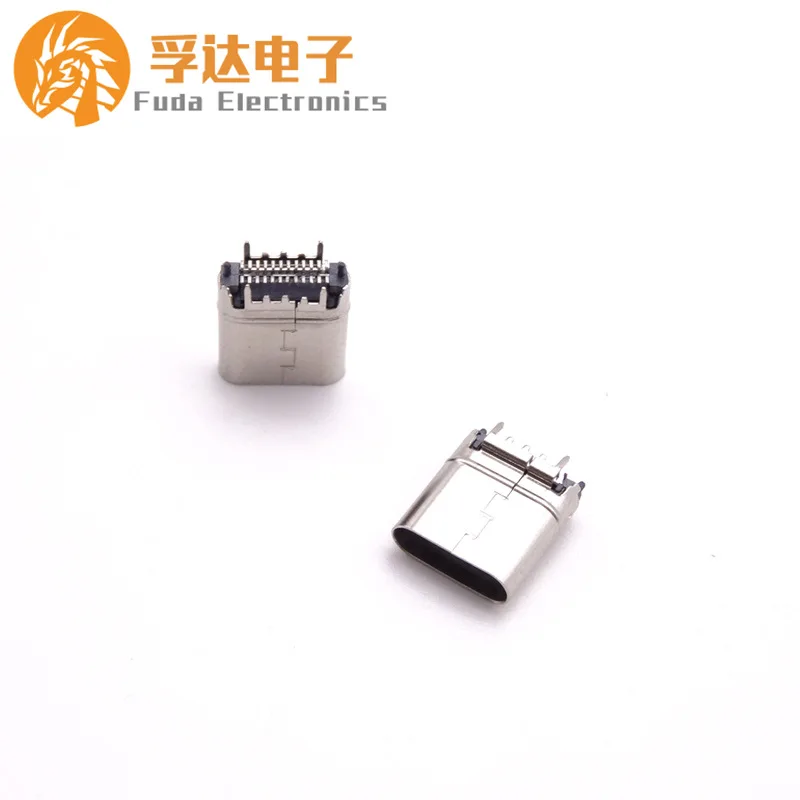 For TYPE-C 24P female seat TYPE-C vertical sticker female seat 180 degrees vertical SMT double row needle, with column