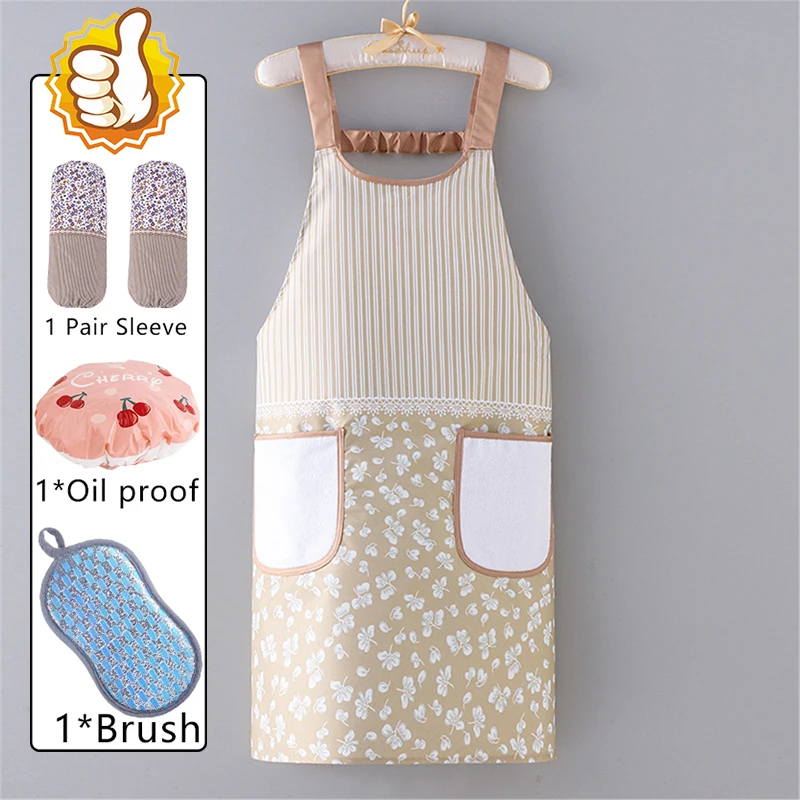 

Waterproof Apron Adjustable Household Kitchen Cooking Waterproof Oil-proof Adult Work Clothes Women's Waist Korean-style