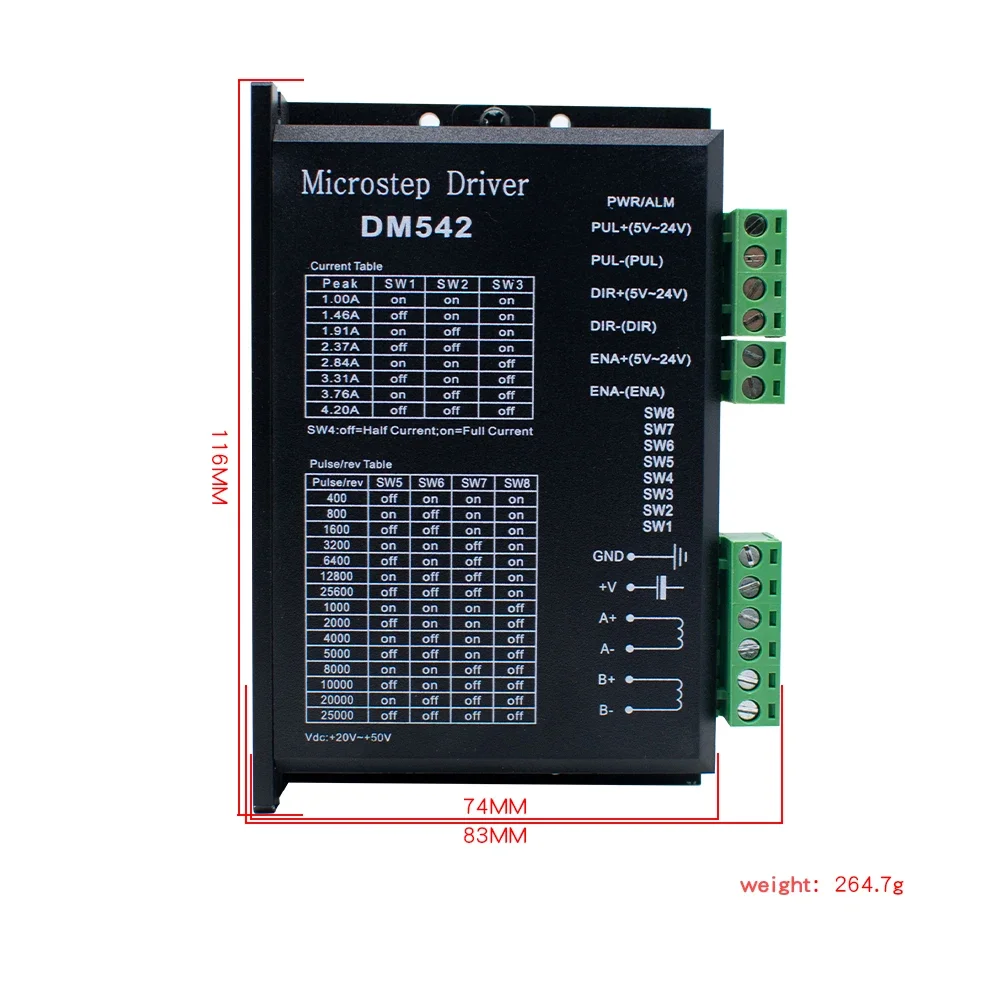 DM542 Nema23 Hybrid Stepper Motor Driver Controller Board Stepping Engine Drive Module for CNC Engraving