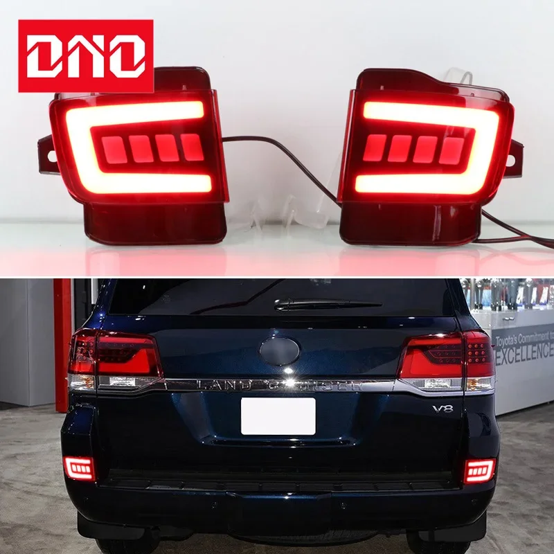 

Car LED Rear Bumper Lamps For Toyota Land Cruiser LC200 2016-2020 Brake Light Turn Signal Backup Reflector Lamp Fog Taillights