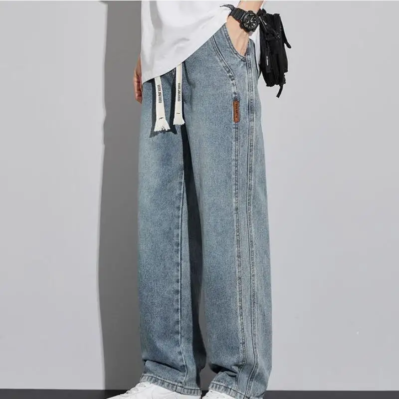 

Мужские брюки Мужские брюки Y2K Одежда Мужские мешковатые джинсы Модная весенняя одежда Осенняя новая повседневная одежда Брюки Подростковые джинсы