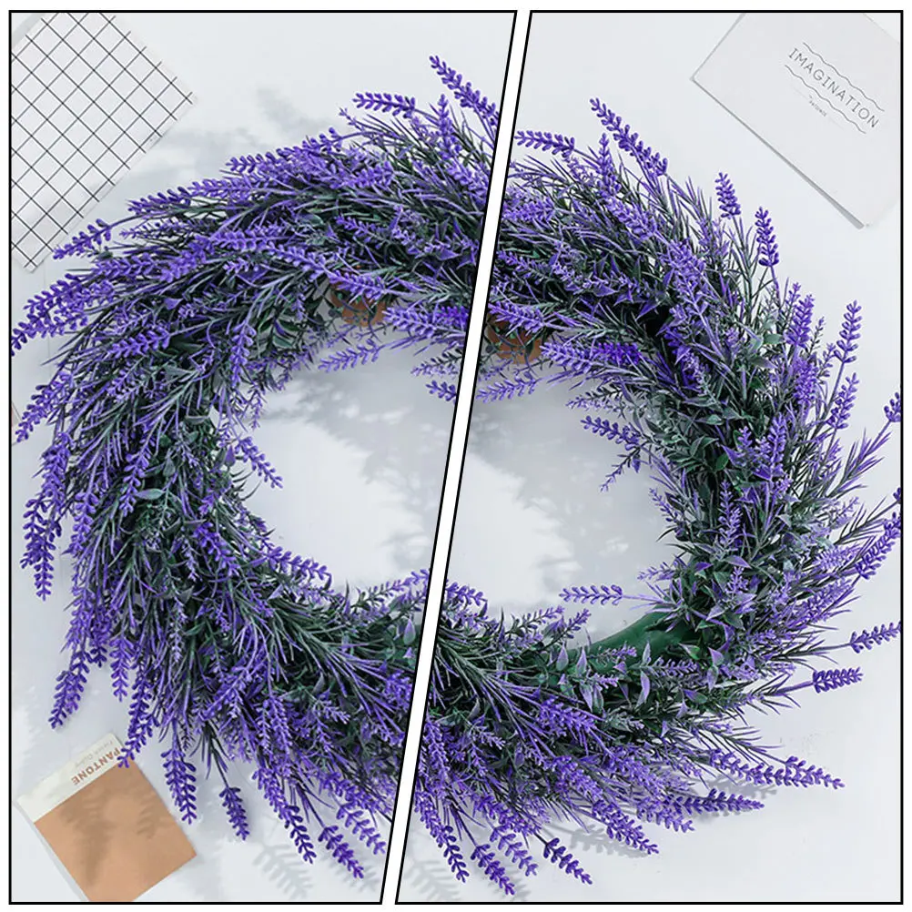 

Simulation Lavender Wreath Artificial Door Window Wall Decoration Lightweight Long Lasting Home Cafe Store Mall Showcase