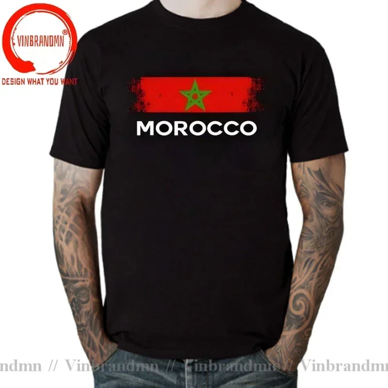 Retro Vintage Flag Morocco T-Shirt Moroccan Flags Gift Soccer Jersey Tops Tee Funny T Shirts Made in Morocco Tee shirt