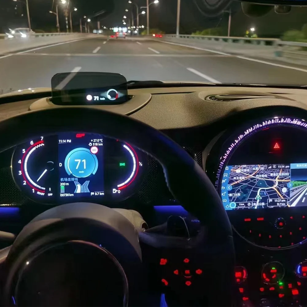 7 Inch Digital Cluster Virtual Cockpit for Mini 2014-2023 LCD Instrument Panel Car Multimedia Dashboard Speed Meter Screen