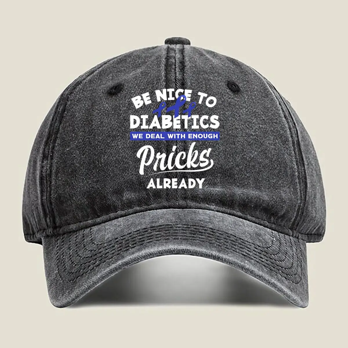 

Pricks - Bold, Edgy Text Design Washed Baseball Cap