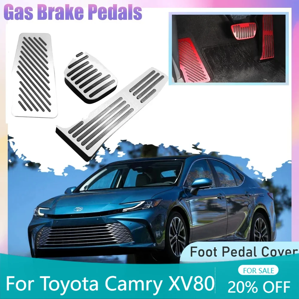 

New!Gas Brake Rest Pedals Anti-Slip Alloy Brake Footrest Foot Pedal Cover Accessori for Toyota Camry XV80 Hybrid LE SE 2025~2027