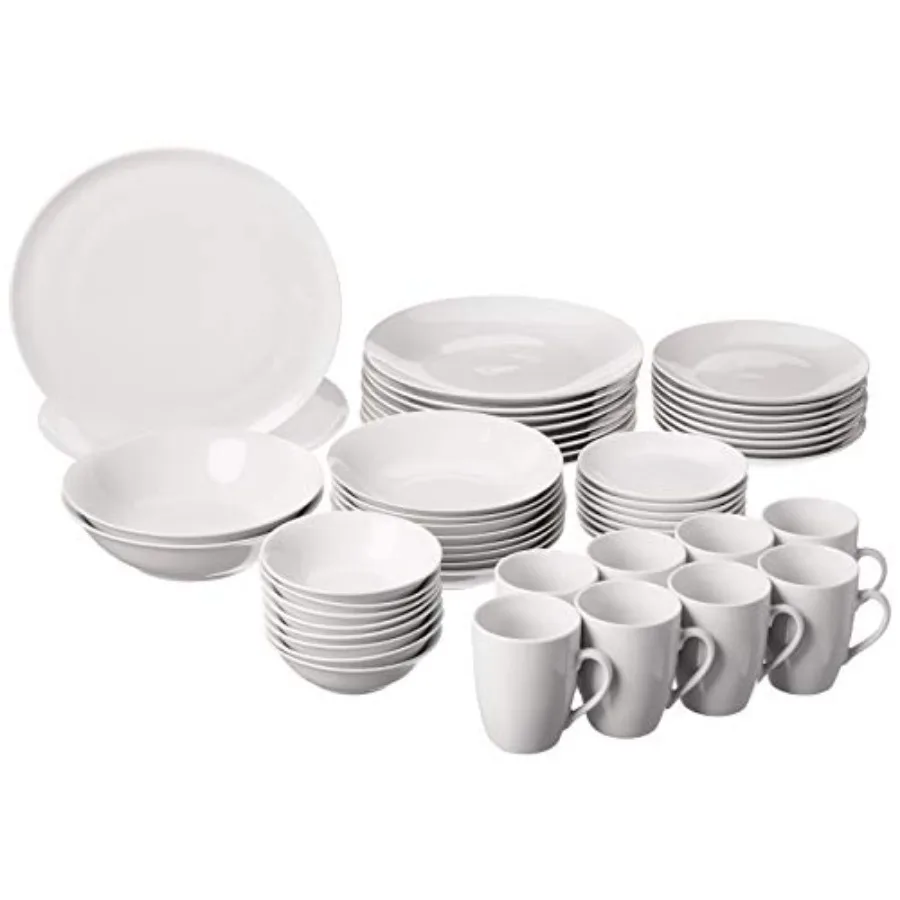 

52 Pc Coupe Dinnerware Set, Service for 8, White, SM-5200-CP-W
