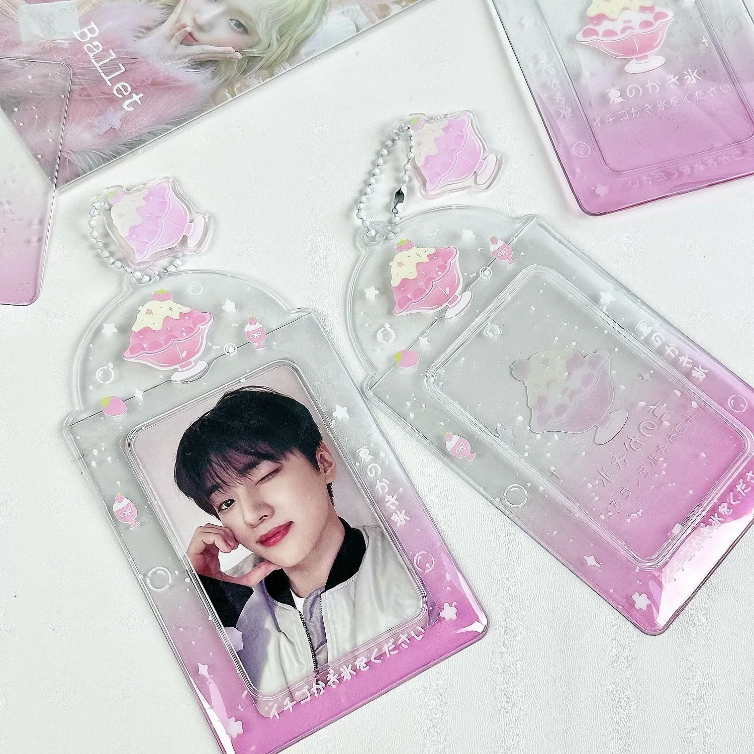 Cute Summer Shaved Ice 3 Inch PVC Pendant Card Holder Photocard Protector Bag Display Charm