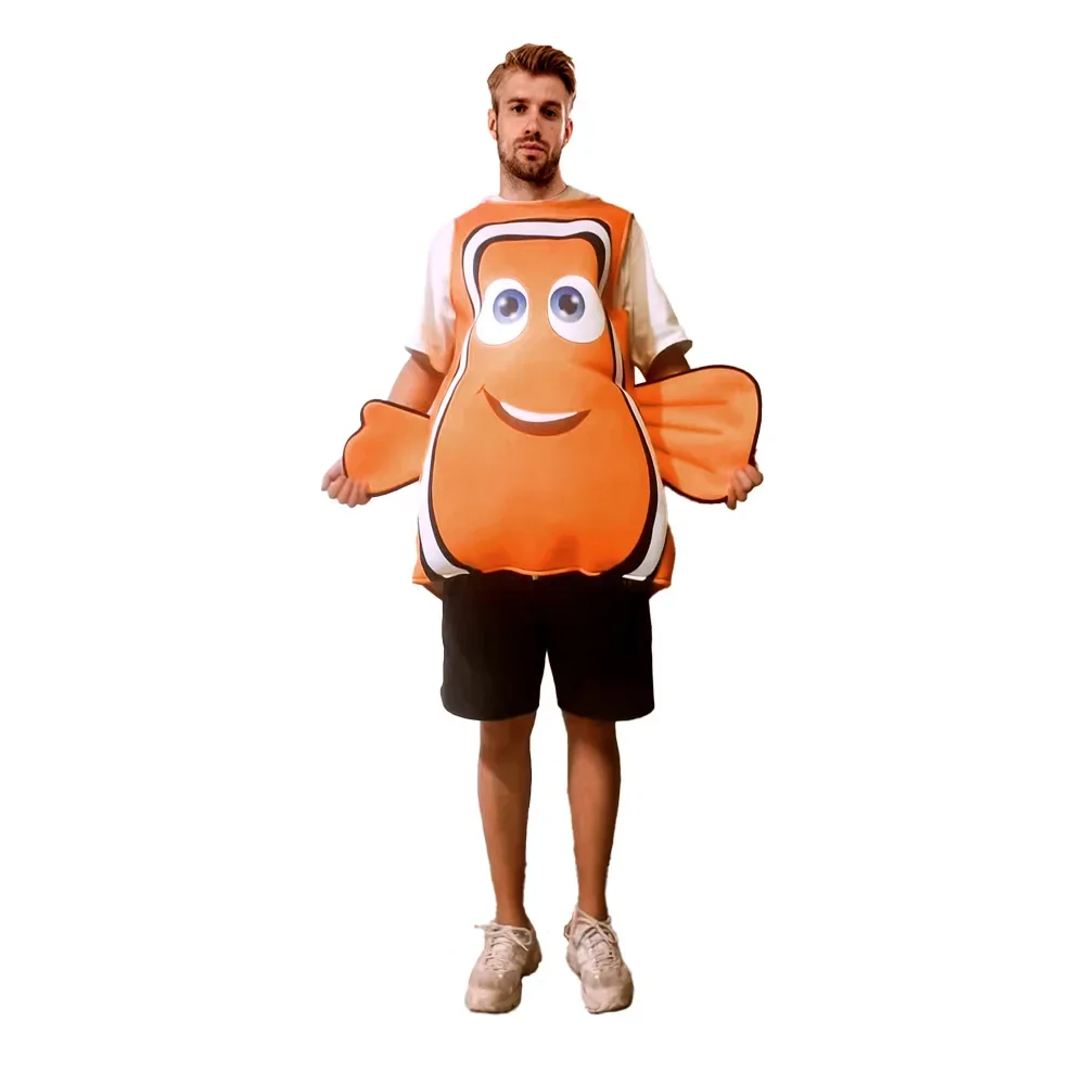 Clownfish Nemo Costume For Toddler Kids Baby Cute Fish Cosplay Adult Nemo Costume For Men Halloween Party Purim Carnival