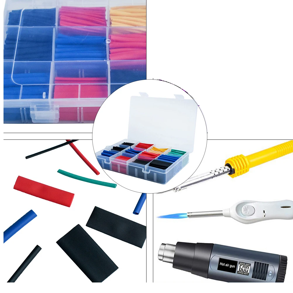 

750pcs Heat Shrink Tubing Kit Assorted Colors Multiple Sizes Flame Retardant High Temperature Resistance Electrical Insulation