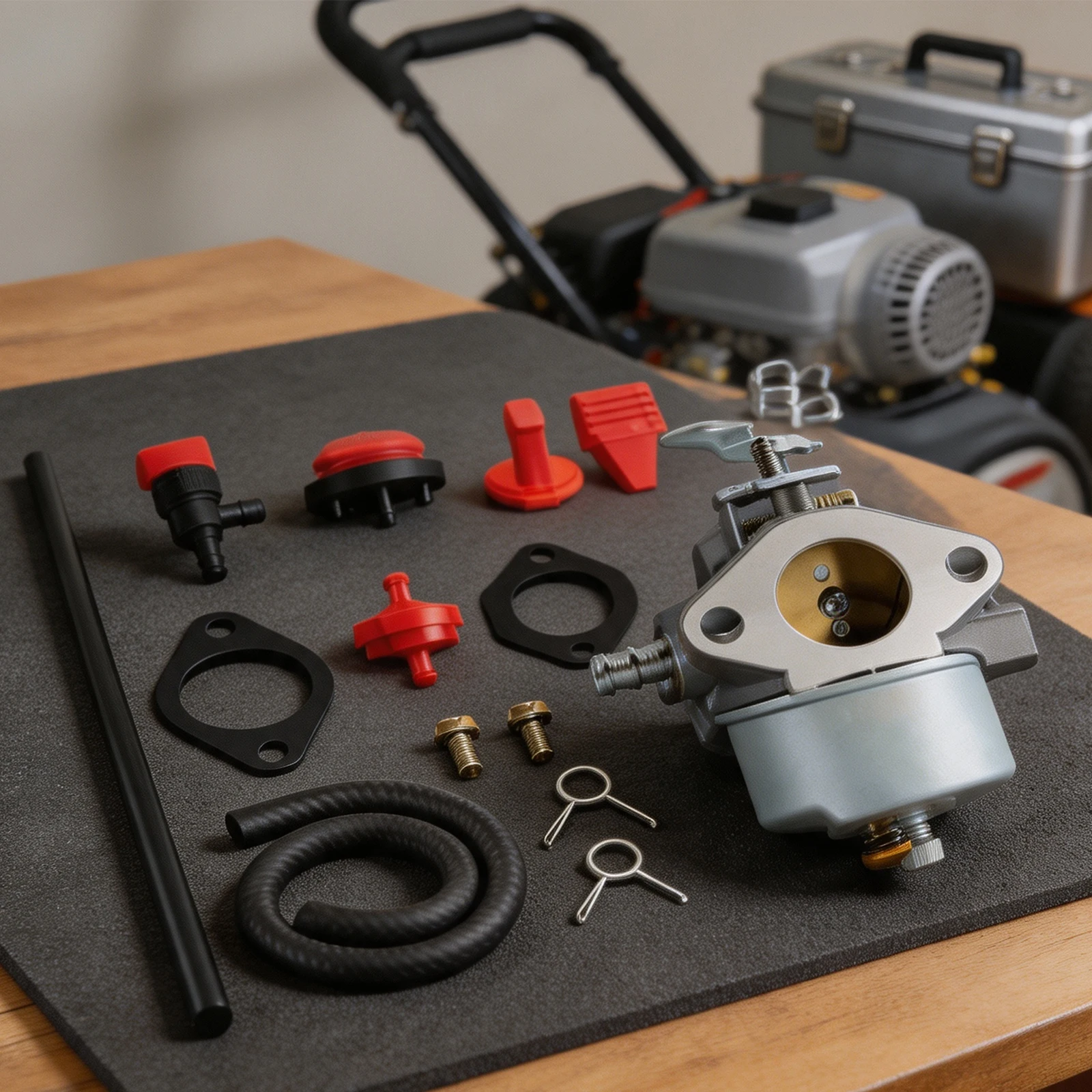 Carburetor Replacement Kit Fuel Efficiency White, Black, Red for Lawn Mower High Power Output Long-lasting Reliability