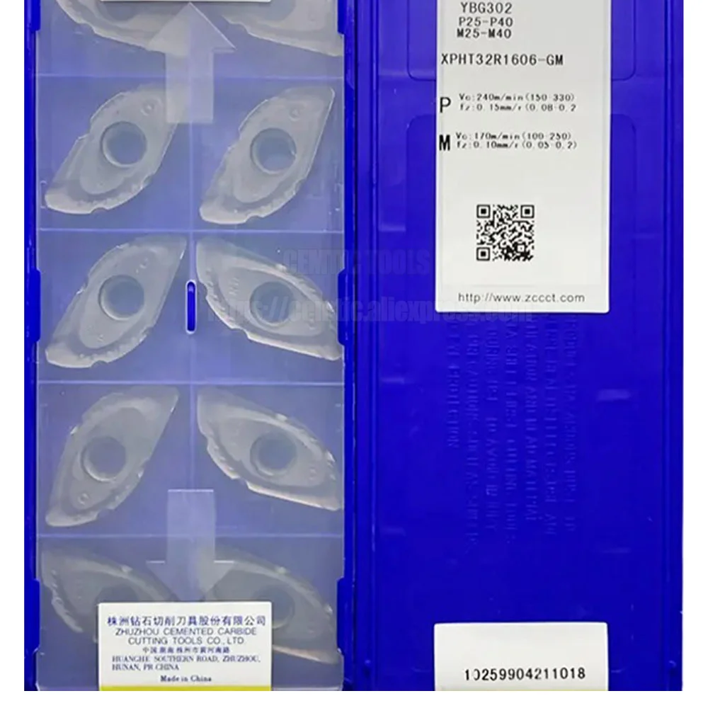ZCC Original หัวกัด xpht สำหรับเหล็กสแตนเลส YBG302 XPHT16R0803-GM XPHT32R1606-GM XPHT30R1506-GM XPHT25R1204-GM