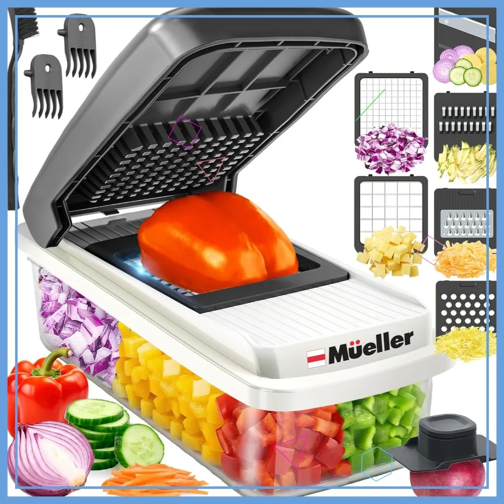 

Эффективная овощерезка-мандолина с контейнером, терка для сыра, измельчитель для кухни, белый песочный/серый цвет