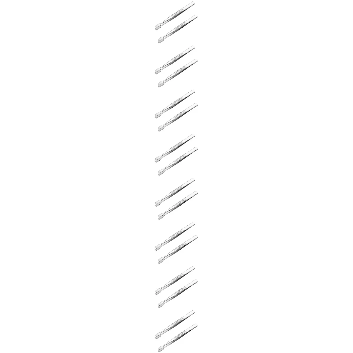 

8pcs Pvc Coated Tweezers Philately Stamp Long Togs Collector Collecting Kit Postage Tongs