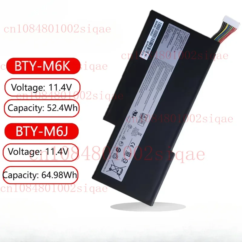 

BTY-M6J,M6K Laptop Battery For MSI GF63 GF75 GS73 WF65 WF75 WP75 GS63 WS63 MS-17B4,17F1,17B3,16W1,16R3 16R1 Creator 15M 17M A9SD