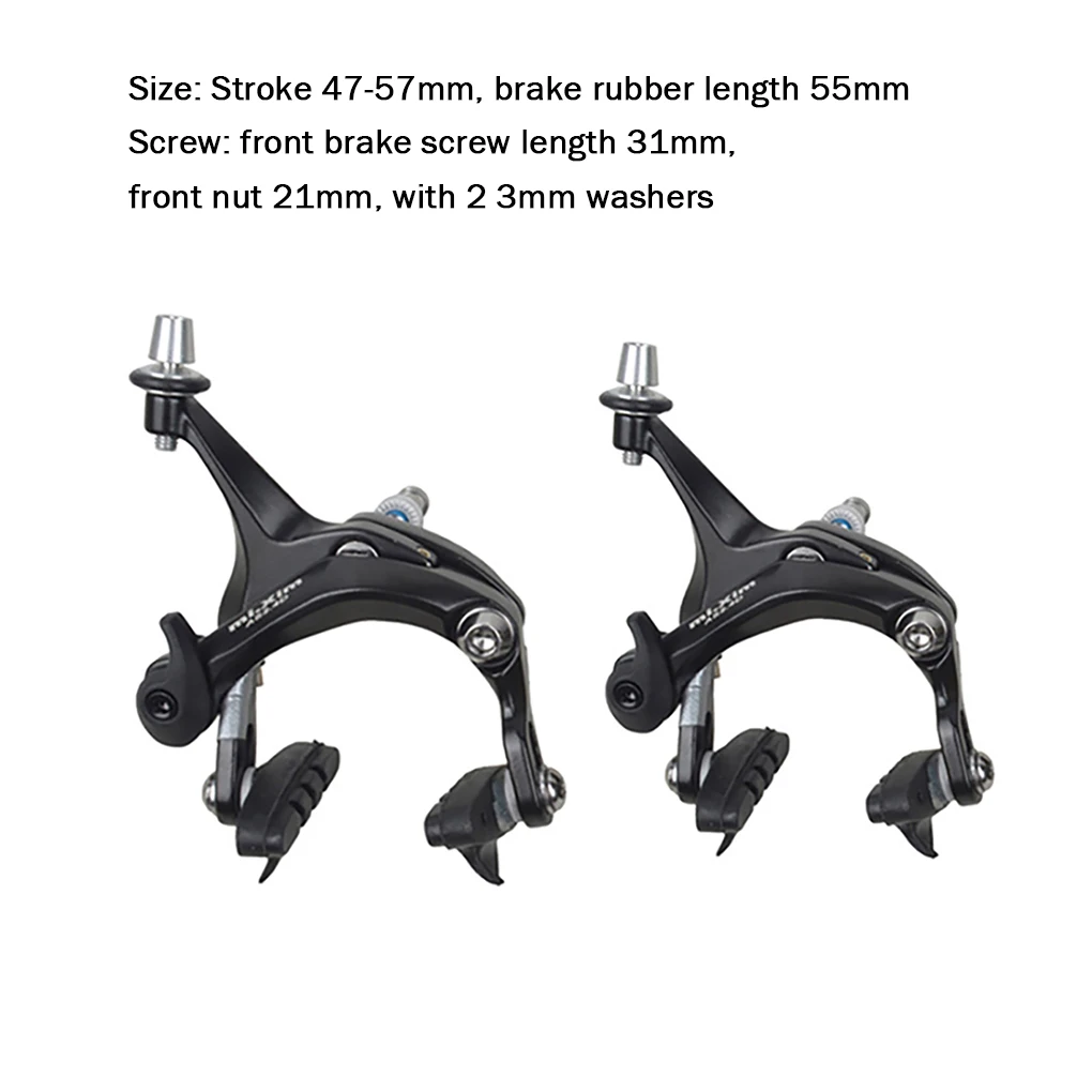 Dual Pivot Brake Caliper Road Bike Aluminum Alloy Brake Clamp Bicycle Accessory, Rear, Black