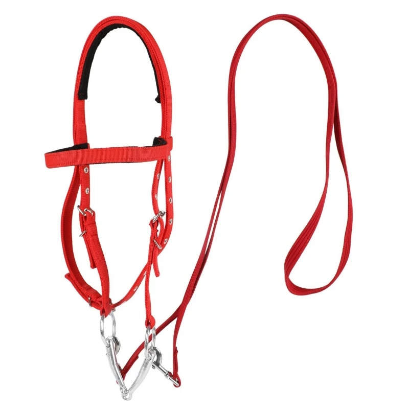 Adjustable Horse Bridle Set with Stainless Steel Bit Nylon Headstall And Reins Non-Slip Equestrian Bridle Equipment
