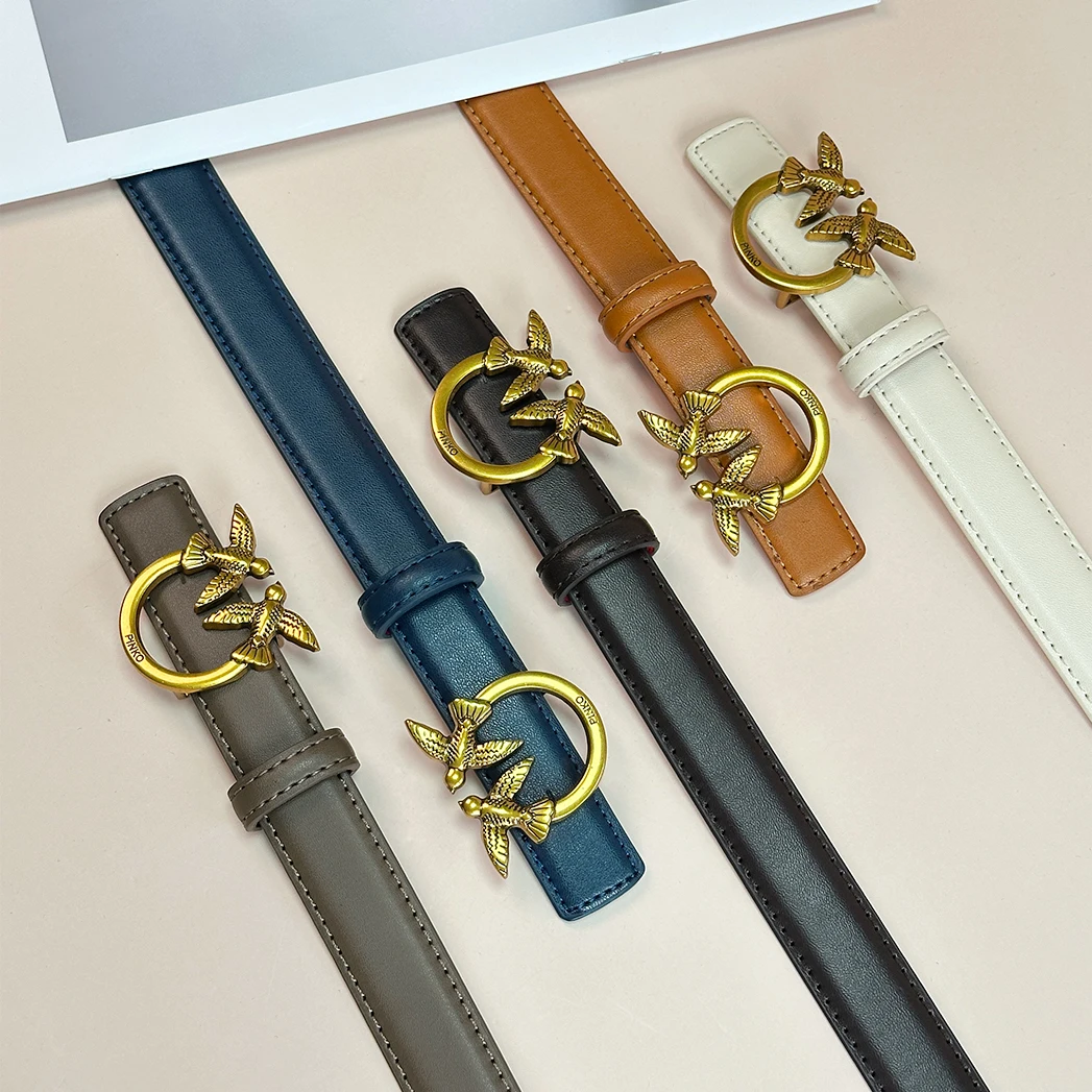 Ladies' slim fit belt, available in multiple colors and sizes, stylish design, suitable for pairing with jeans, casual wear, and