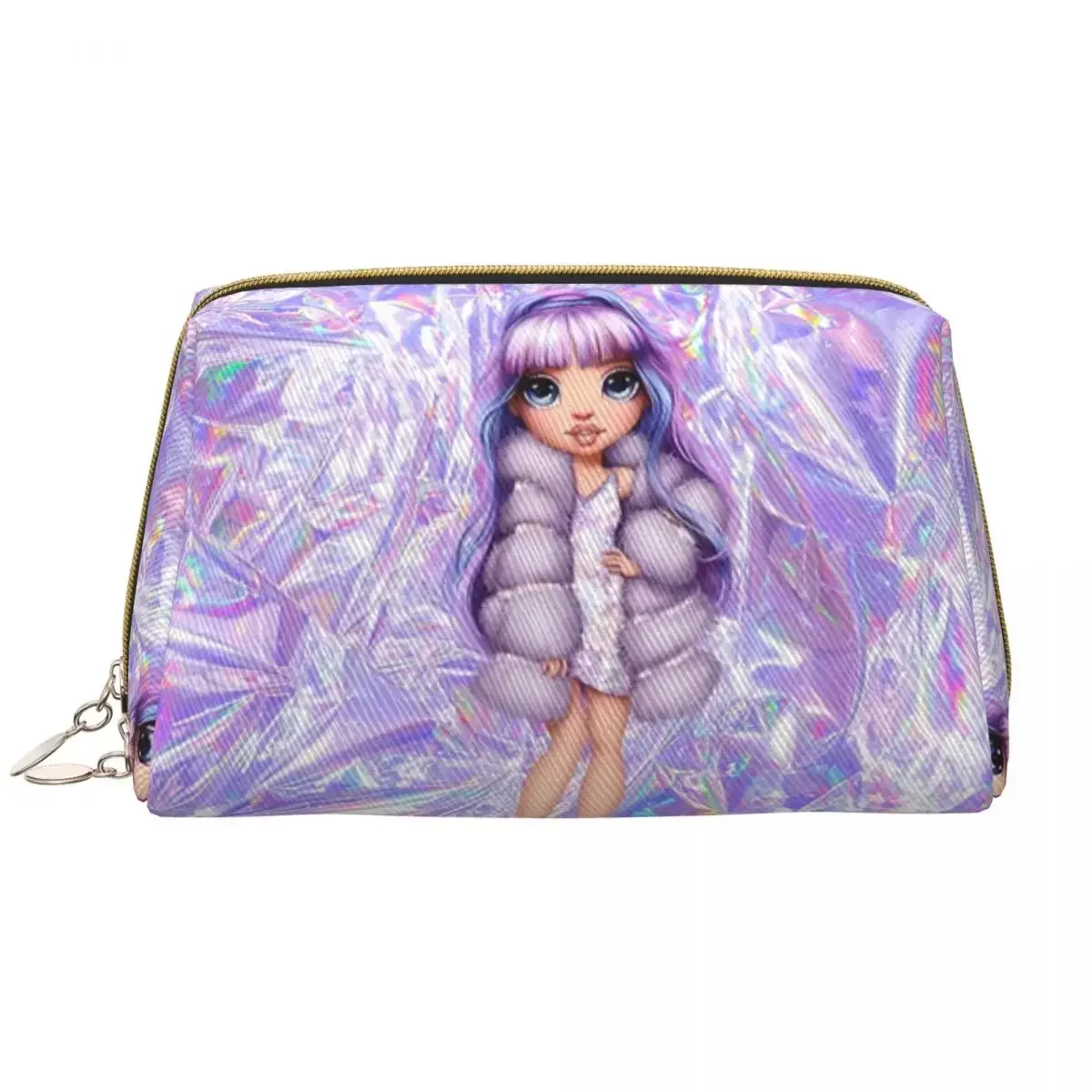 

Custom Rainbow High Violet Willow With Purple Aluminum Cosmetic Bag Women Toiletry Makeup Organizer Lady Beauty Storage Dopp Kit