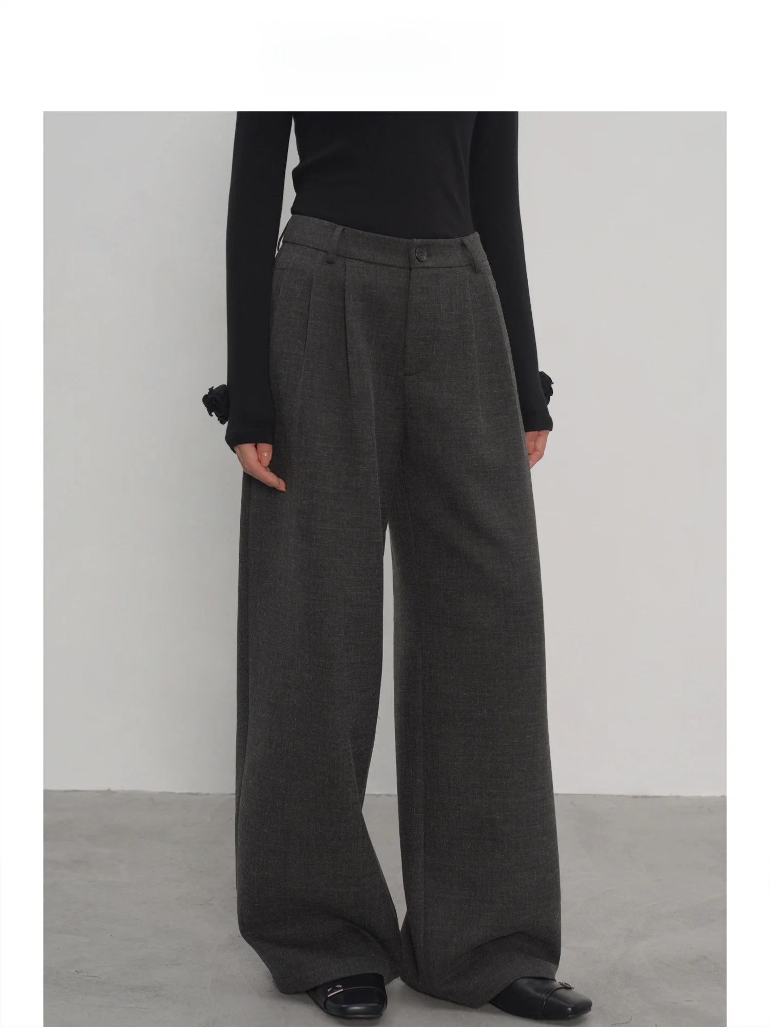 

Женские широкие брюки EIGHTHMONTH: повседневные, свободные, с эффектом похудения, с высокой талией, длинные, для офиса