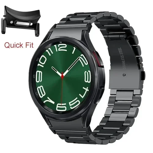 Imagen 2 del producto Correa de acero inoxidable de ajuste rápido sin huecos para Samsung Galaxy Watch 6 Classic 43 47mm para Galaxy7 6 5 4 44 40mm 5 Pro 45mm pulsera