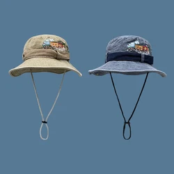 New Fashion Denim Fisherman Hat Women's Washable Summer Outdoor Sunscreen Camping Hat Versatile Casual Mountaineering Hat