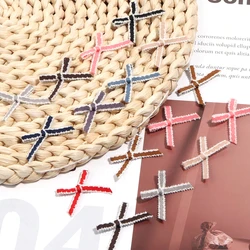 50Pcs 3x2.5cm Colored Ribbon Bows Small Size Cotton Burr Edge Ribbon Bow Flower Craft Decoration Handwork DIY Party Decoration
