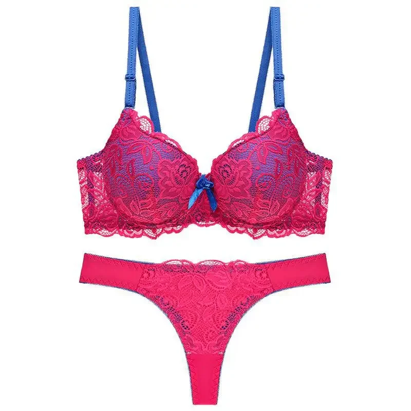 New Sexy Women Bras Set Push Up Underwear 34/75 36/80 38/85 40/90 42/95 ABCDE Cup Plus Size Lace Lady Lingerie