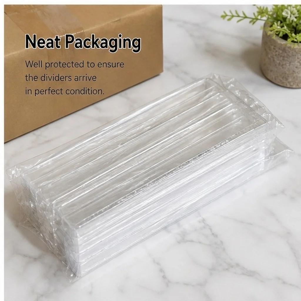 8Pcs Clear Acrylic Shelf Dividers for Bedroom Closet Office Home Organization Adjustable Visible Separators Smooth Edges 25Cm