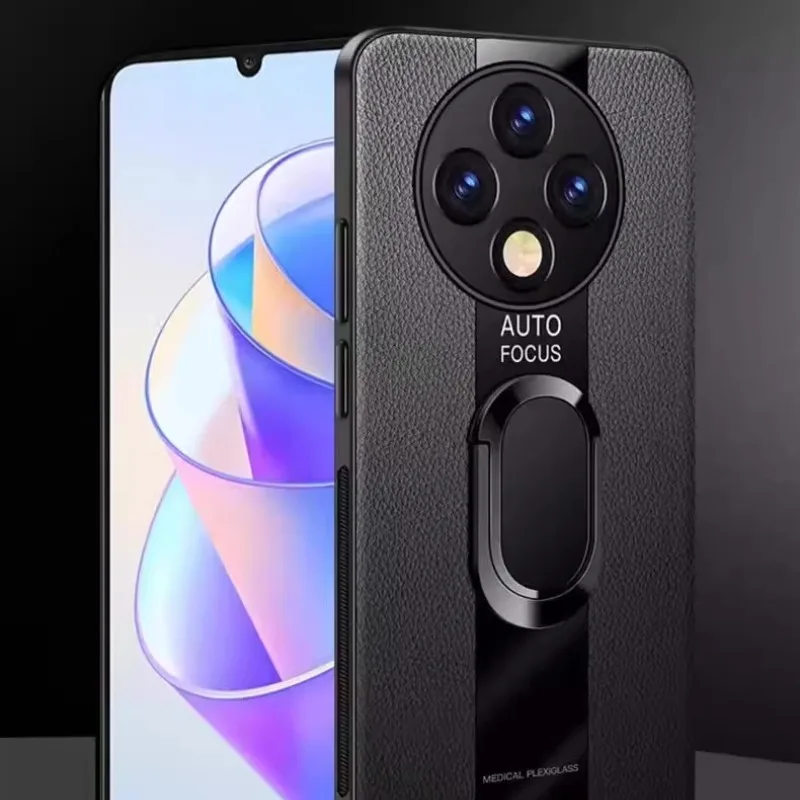 

Luxury PU Leather Case For IQOO Z10 5G Z9 Turbo Cover Ring Holder Silicone Phone Case For IQOO Neo 10 China Z9 Turbo Z10