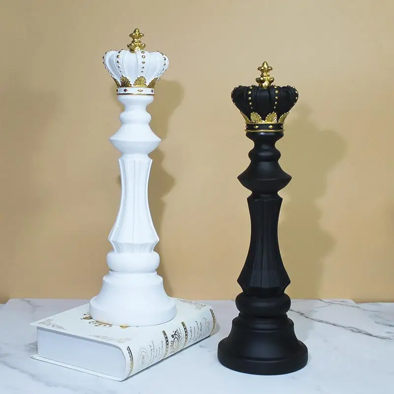 Classic Chess Piece Decoration Accessories Resin King Queen Knight Crafts Desktop Study Living Room Ornament Chessman view 4