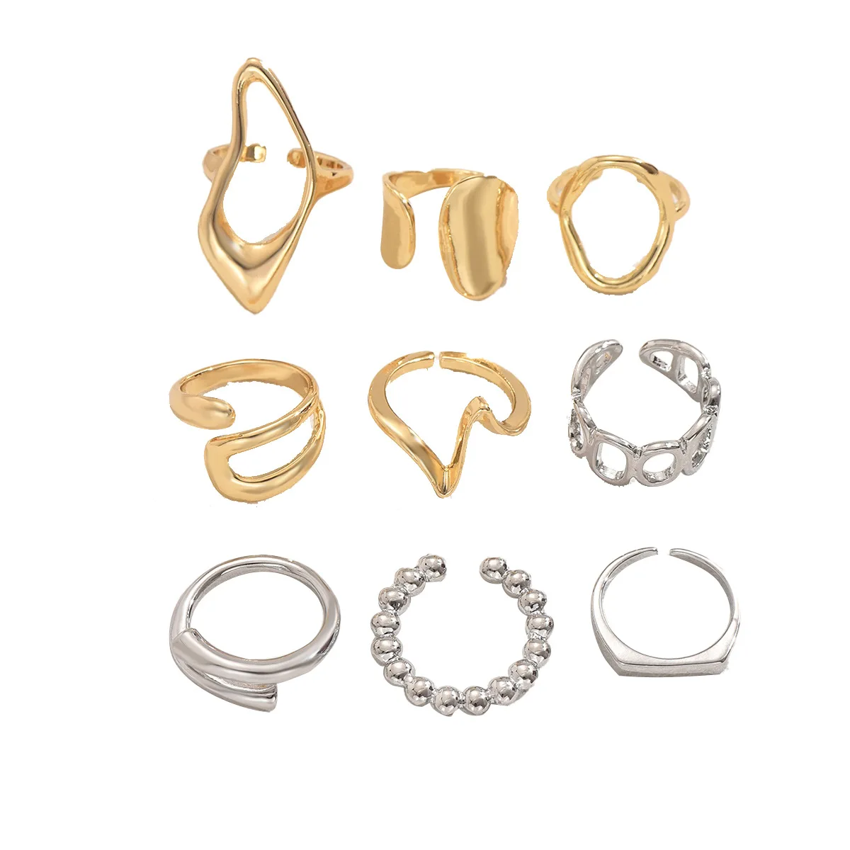 Новое стильное женское регулируемое кольцо с отверстием, летнее стильное универсальное