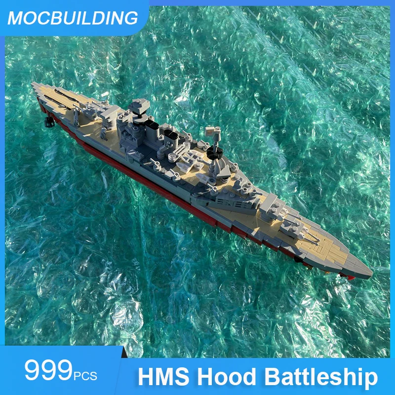 MOC Building Blocks HMS Hood Battleship Model DIY Assemble Bricks Boat Transport Creative Collection Display Toys Gifts 999PCS