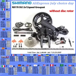 Shimano R8170 Di2 2x12s Groupset ULTEGRA R8100 Crankset 11-30T 11-34T Cassette FD RD R8150 Derailleur For Road Bike Groupset