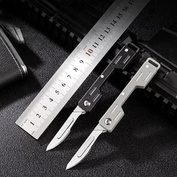 Stainless Steel Art Knife Folding Keychain Blade Sharp Outdoor Mini Portable Knife