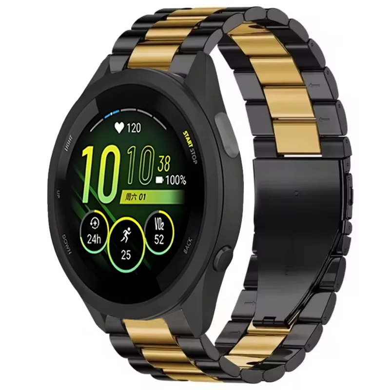 حزام معدني 22 ملم لـ Garmin Forerunner 265 Music 255 965 955 سوار معصم قابل للتعديل Correa لـ Garmin Vivoactive 4/Venu 3 2 حزام