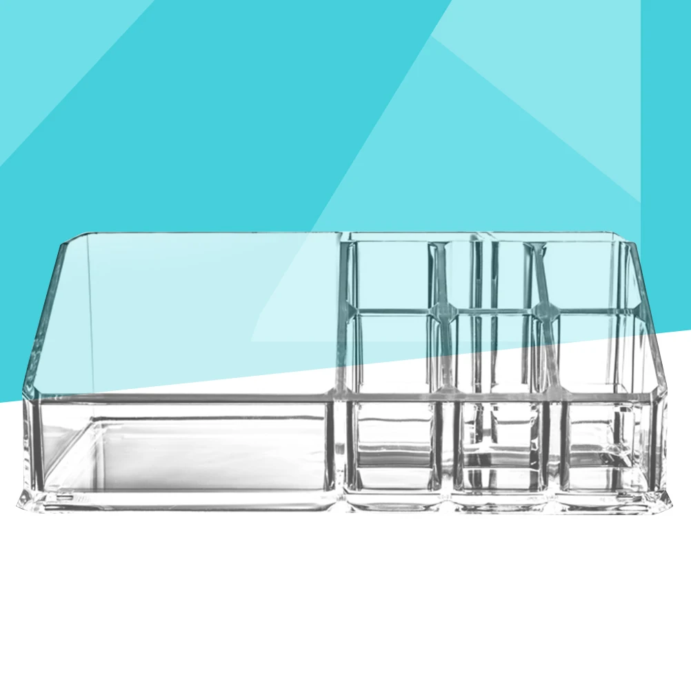 

Clear Makeup Organizer Storage Box Desktop Holder For Lipsticks Nail Polish Skincare Tools Brushes