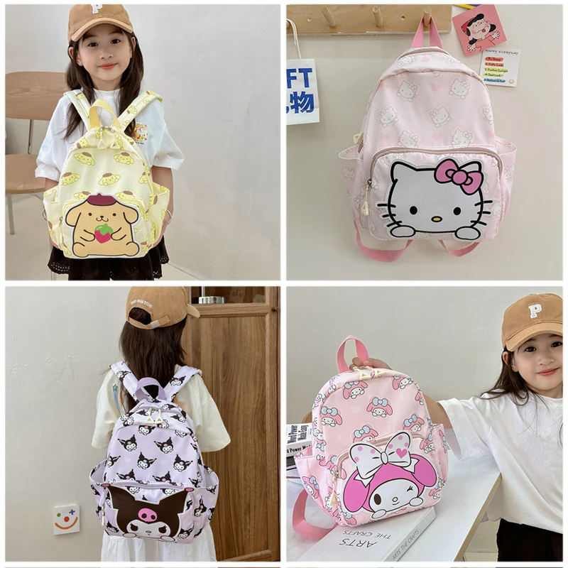 y, детский школьный рюкзак Sanrio, рюкзак Hello Kitty Kuromi Cinnamoroll, ткань Оксфорд с принтом, рюкзак для девочек, школьные принадлежности