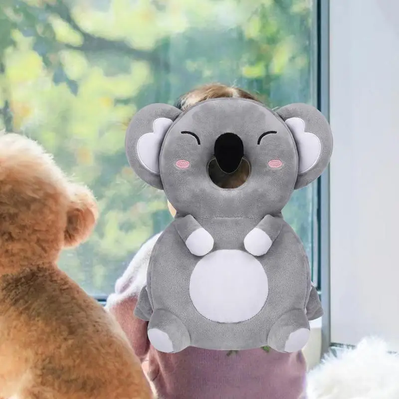 Bantal Anti jatuh bayi kartun Koala, bantal Tubuh Anti jatuh tali dada & bahu dapat disesuaikan, bantalan kepala ringan untuk