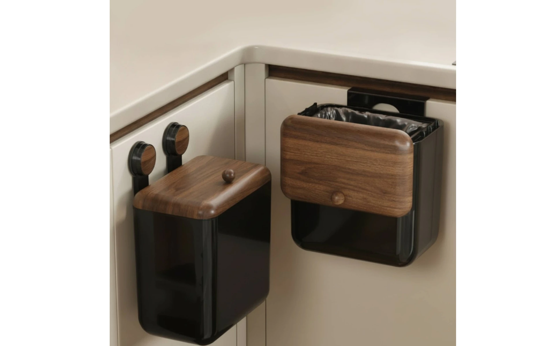 Wall-Mounted Trash Bin Space-Saving Kitchen Trash Bin with Lid Compact Modern for Apartment Wall-Mounted Trash Bin Space-Saving Kitchen Trash Bin with Lid Compact Modern for Apartment