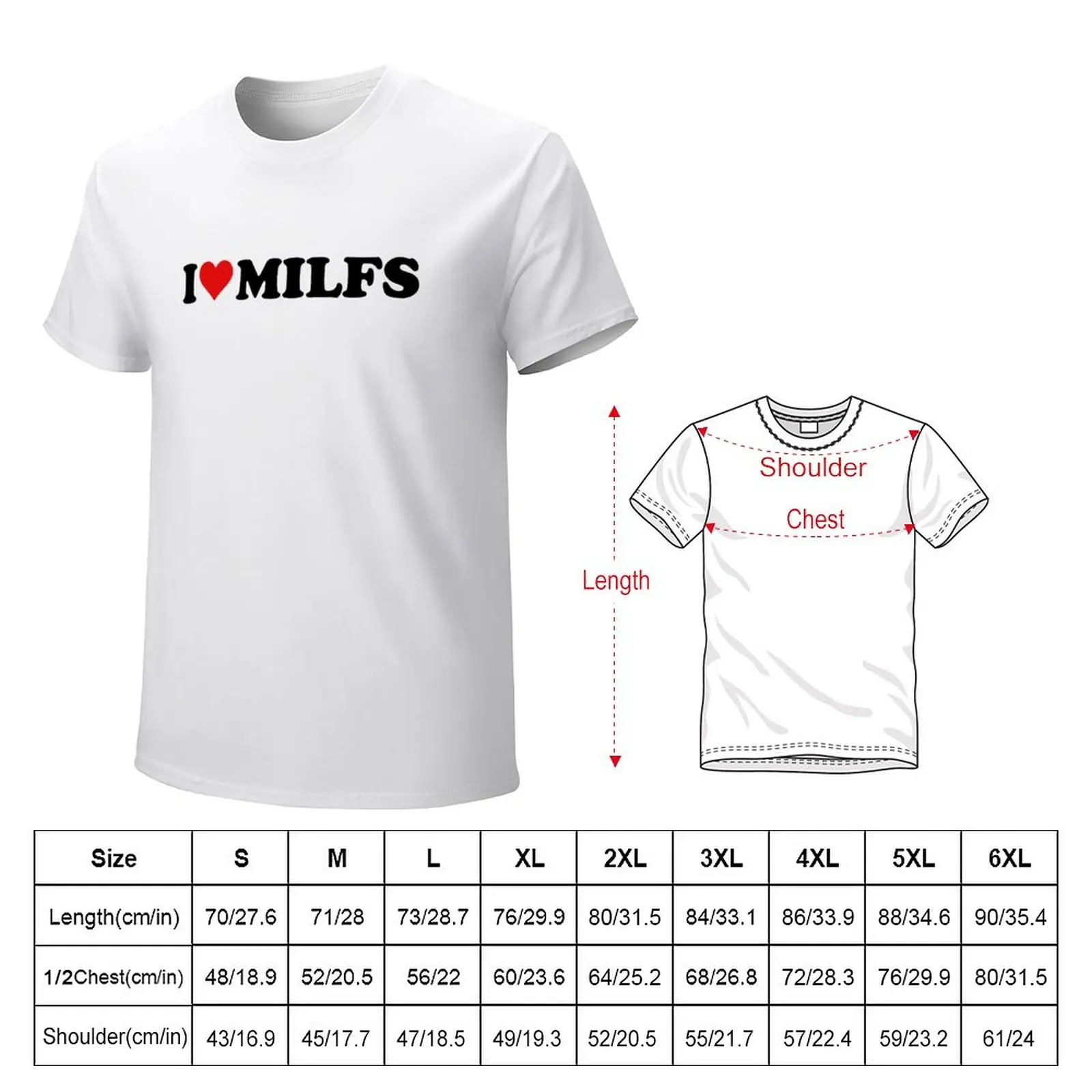 Uwielbiam koszulkę Milfs t-shirt t-shirt man T-Shirt bez nadruku oversize t shirty męskie wysokie t-shirty