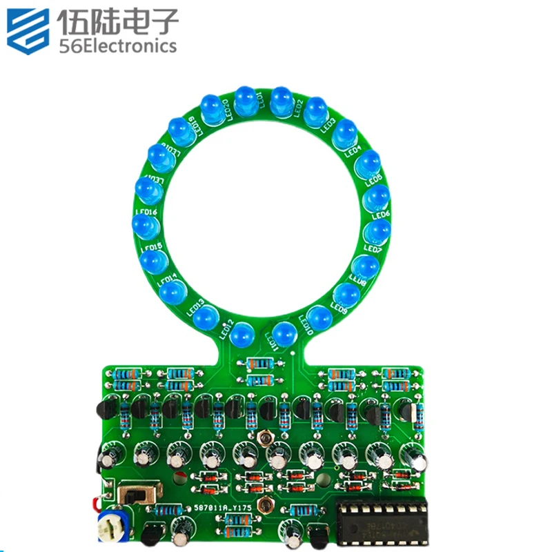 D4017 Ring Shaped Gradient LED Water Lamp DIY Electronic Kit Welding and Manufacturing Parts for Traning and Teaching