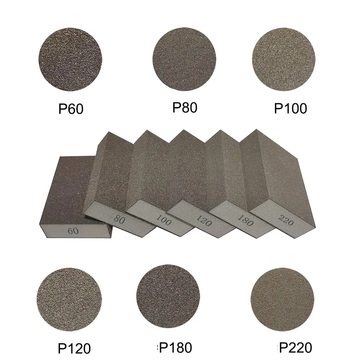 샌딩 폴리싱 스폰지 블록 그릿 스폰지 샌드 블록 사포, 목재 금속 녹 제거 가구용, 2 개, 3 개, 4 개, 5 개, 8 개, 10 개, 16 개, 20 개
