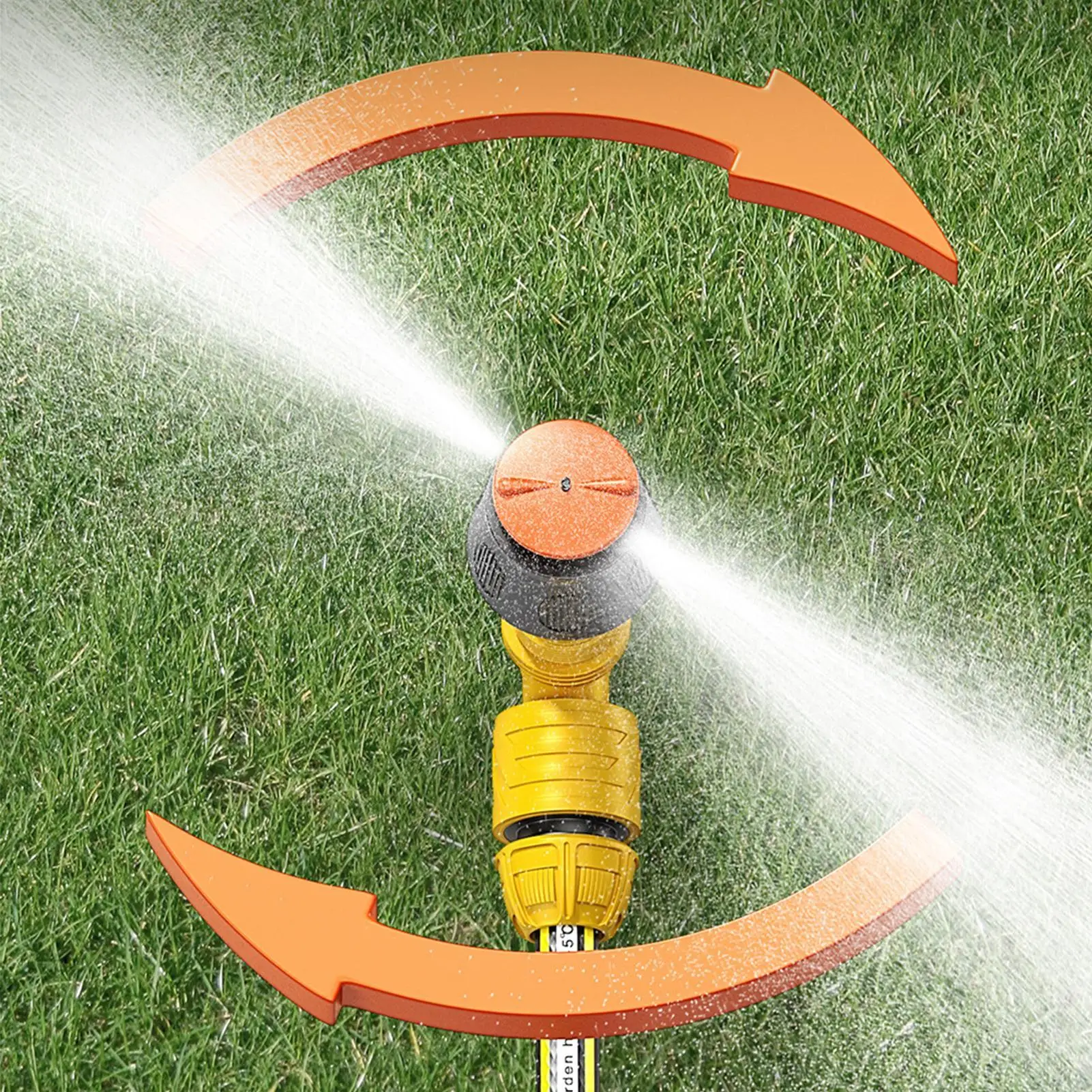 Lawn Sprinkler 360 Degree Rotation Garden Irrigation Watering Sprayer 1/2 Inch Hose Coupling Outdoor Circular Sprinkler Head