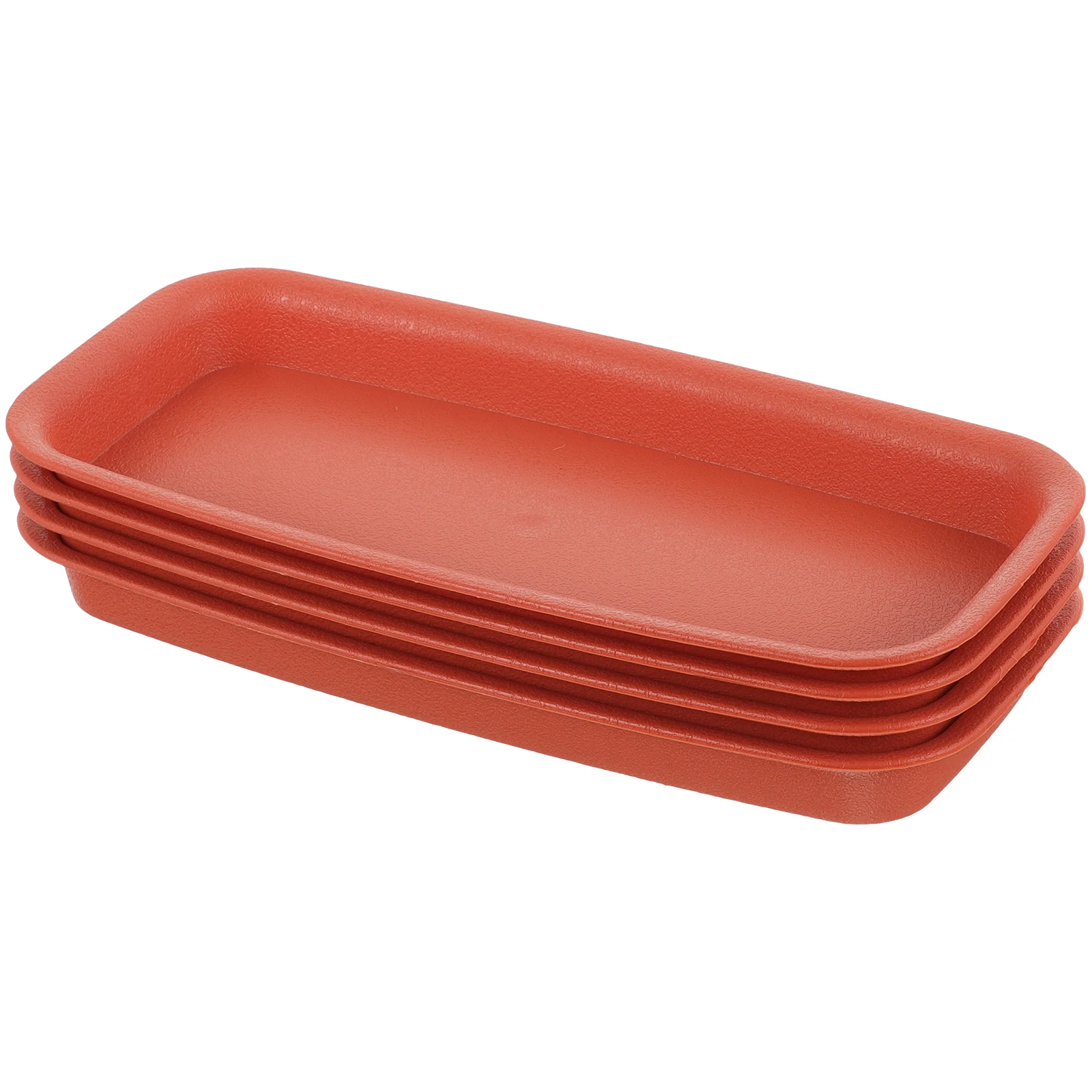 

4pcs Waterproof Plant Trays Drip Saucers Rectangular Plastic Strong Durable No Holes Flower Gardening Accessories