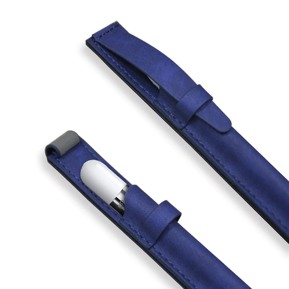 Stylus Pen Protective Sleeve PU Dark Blue Flip Carrying Case Elastic Strap Capacitive Touch Screen Protective Case